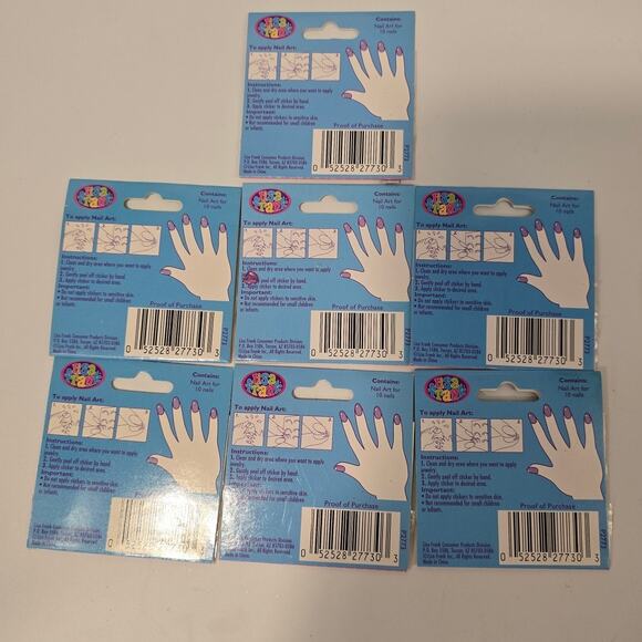 Set of 7 LIsa Frank 3d Nail Art Stickers NIB - Picture 2 of 2